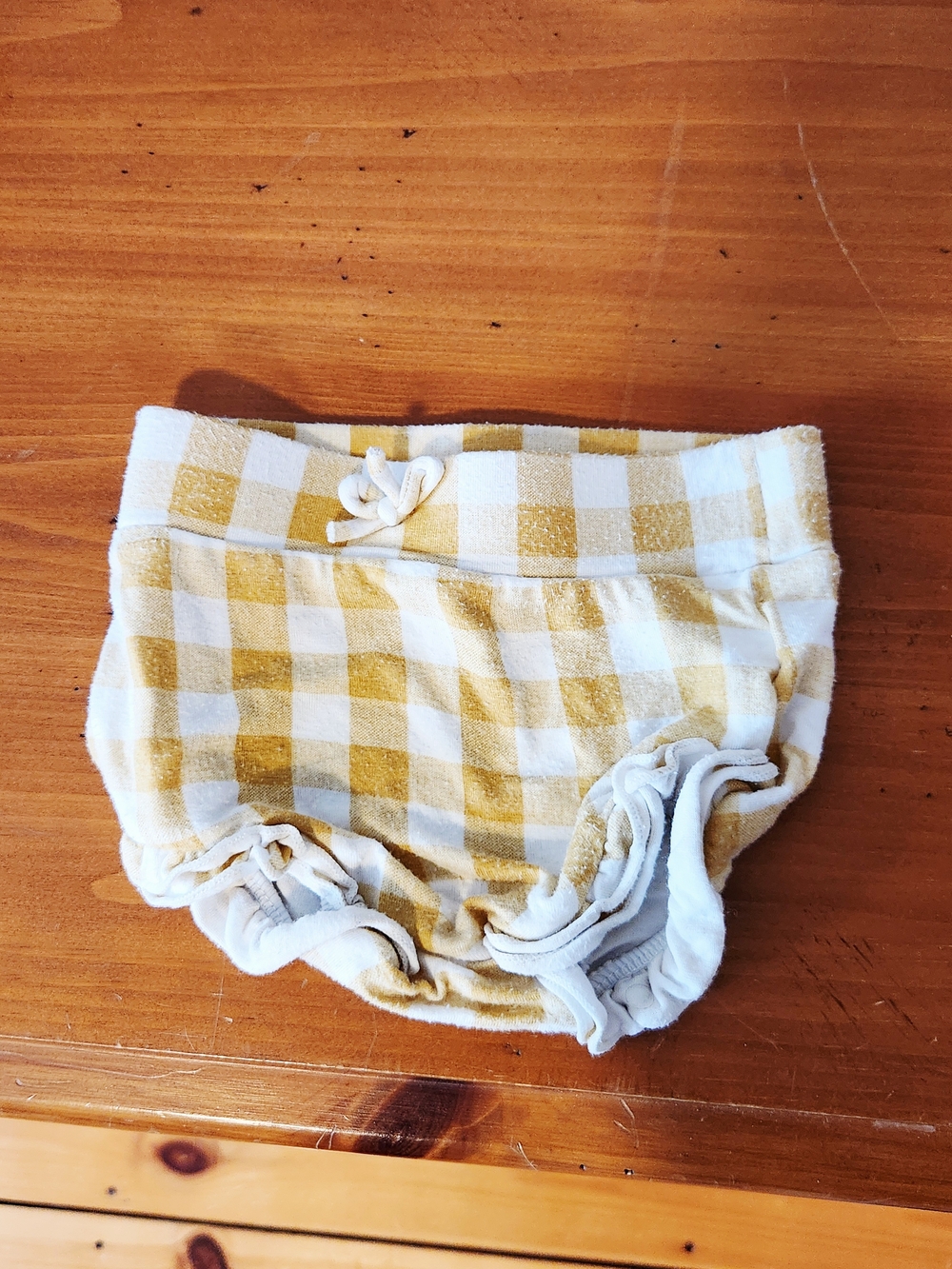 Angel Dear 3-6 Month Bamboo Yellow and White Gingham Baby Bloomers